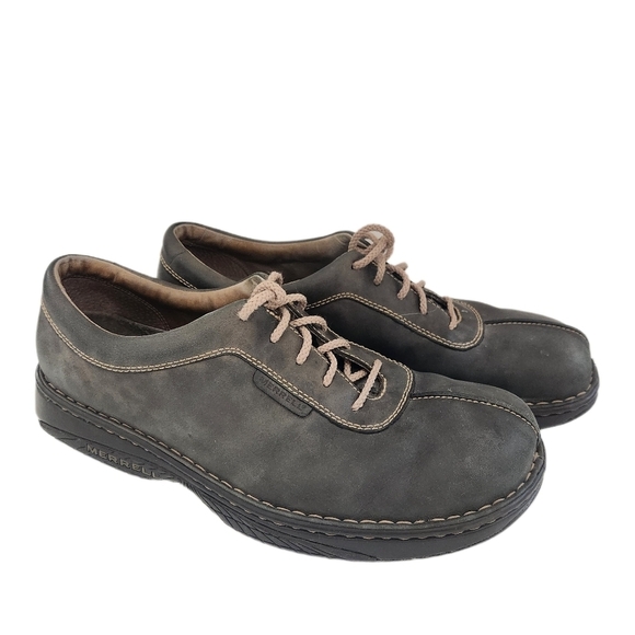 MERRILL World Summit Oxford Style Split Toe Gray Suede Mens 13